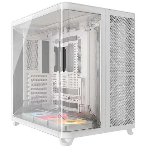 Corsair AIR 5400 RS-R ARGB bílá / E-ATX / 3x USB-C / 3x 120mm / bez zdroje / průhledná bočnice 