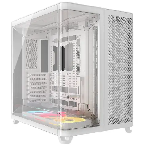 Corsair AIR 5400 LX-R RGB bílá / E-ATX / 3x USB-C / 3x 120mm / bez zdroje / průhledná bočnice 