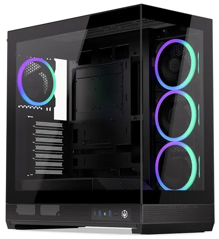 Endorfy Fishtank 6000 Corona černá / E-ATX / 4x 120mm ARGB PWM / 2x USB 3.0 / USB-C / úzká panoramatická / bez zdroje