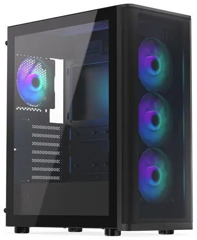 Endorfy skříň Ventum 400 ARGB černá / ATX / 4x120mm ARGB / 2xUSB 3.0 / USB-C / mesh panel / tvrzené sklo / bez zdroje