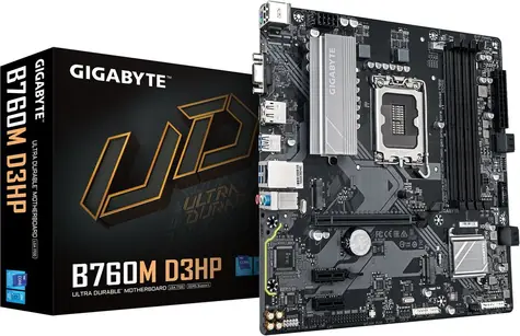 GIGABYTE B760M D3HP / B760 / LGA1700 / 4x DDR5 / 4x SATA III / USB / 1x PCIE x16 / 1x GLAN / 2x M.2 / mATX
