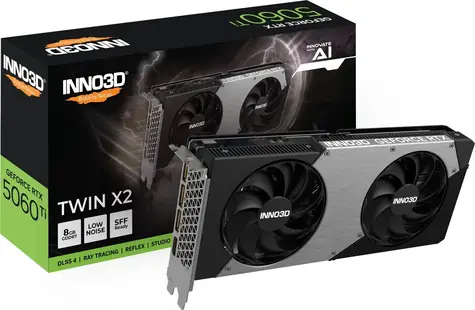 INNO3D GeForce RTX 5060 Ti 8GB TWIN X2 / 2407MHz / 8GB GDDR7 / 128-bit / 1x HDMI + 3x DP / 650W (8)