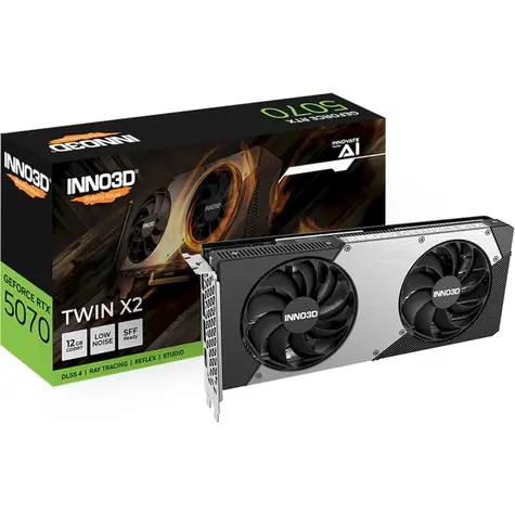 INNO3D GeForce RTX 5070 TWIN X2 / 2512Mhz / 12GB GDDR7 / 192-bit / 1x HDMI + 3x DP / 650W (8+8)