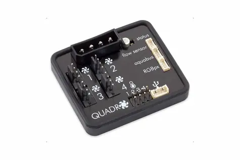 Rozbaleno - Aqua Computer QUADRO / fan controller pro 4x PWM / aquabus / 4x temp / flow sensor / RGBpx / rozbaleno