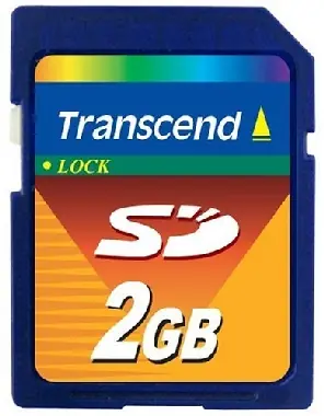 Transcend 2GB SD paměťová karta, modrá