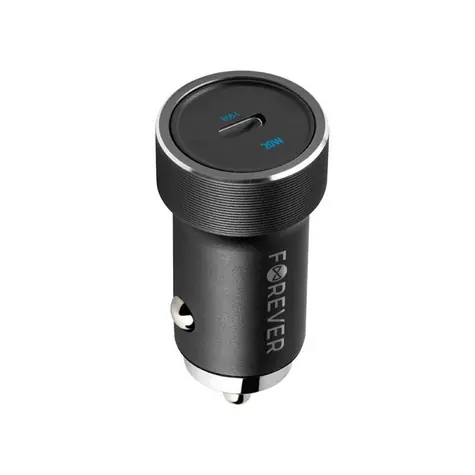 Forever CC-06 USB-C nabíječka do auta černá / 20W / 1x USB-C / do autozapalovače