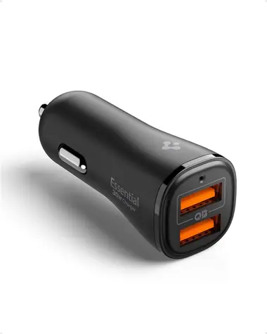 Spigen Essential (EV302) Napájecí USB-A adaptér do auta 30W černá / USB-A (18W) + USB-A (12W)