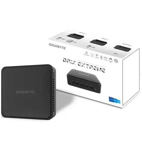 GIGABYTE Brix H 1220 barebone / Core i3-1220P 1.5GHz / 2x DDR4 / 1x M.2 + SATA / 2x HDMI + 1 mDP / 5x USB + 1x USBC + TB