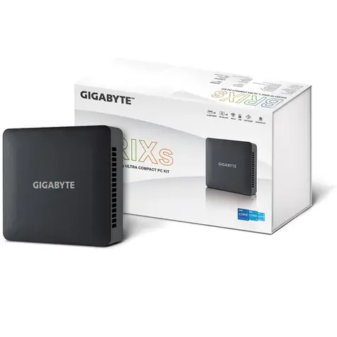 GIGABYTE Brix H 1335 barebone / Core i5-1335U 1.3GHz / 2x DDR4 / 1x M.2 + SATA / 2x HDMI / 4x USB + 2x USBC 