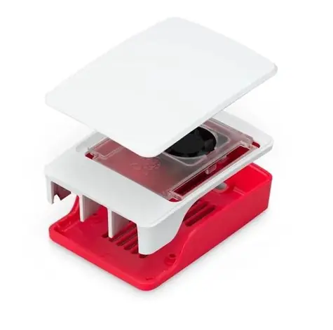 RASPBERRY case Original malinová/bílá s chladičem pro Raspberry Pi 5