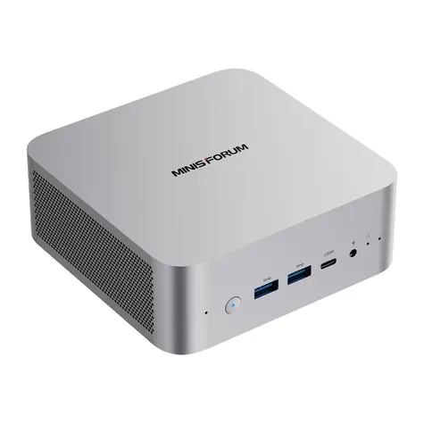 Minis Forum M1 Pro-285H barebone stříbrná / Intel Core Ultra 9 285H 2.9GHz / 2x DDR5 až 64GB / 2x SSD slot M.2 2280