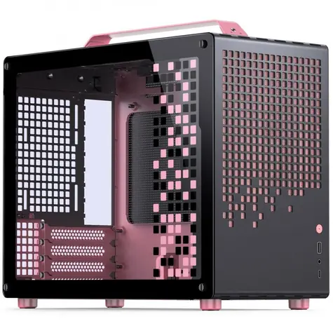 PC Mironet Herní Suitcase AMD R5 9600 RX9060 XT Černo-růžová