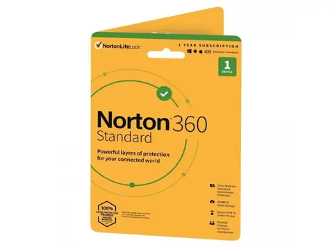 Norton 360 Standard - licence na předplatné (1 rok) - 1 zařízení / cloudové úložiště 10 GB - stažení - ESD