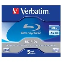 Verbatim 5ks Blu-Ray BD-R / DualLayer / 50GB / 6x / Jewel