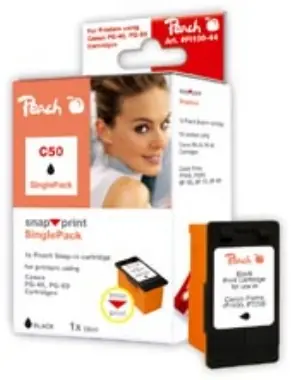 Peach PG-50 / PG-40 / PG-37 / alternativní cartridge bez tiskové hlavy / 22 ml / černá