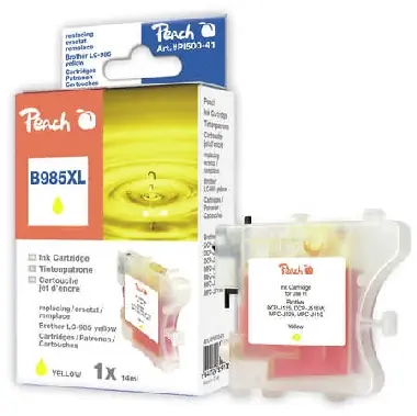 Peach LC-985XL alternativní cartridge pro Brother / DCP-J125, DCP-J315 / 14 ml / Žlutá