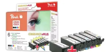 Peach PGI-520XL/CLI-521XL alternativní cartridge / 2x19,4x10 ml / Combi-Pack Plus