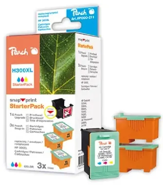 Peach 300XL alternativní cartridge / HP Deskjet D2560 / Starter-Pack 1+3 / 3x14 ml / Barevné