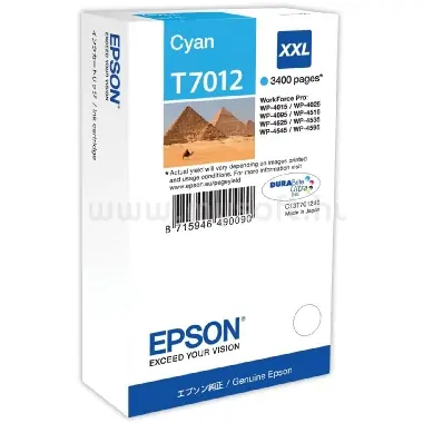 Epson T7012 originální cartridge / 3.400 stran / Modrá