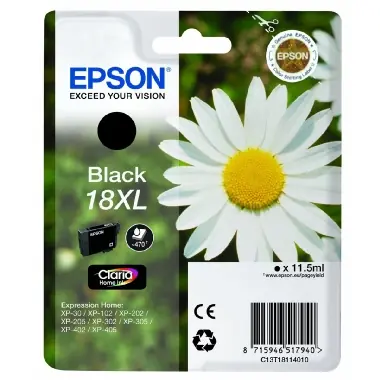 EPSON T1811 originální cartridge 18XL / XP-405, 305 / Černá