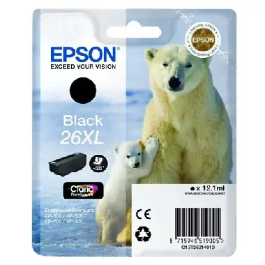 Epson T2621 originální cartridge XL / XP-700 / Černá