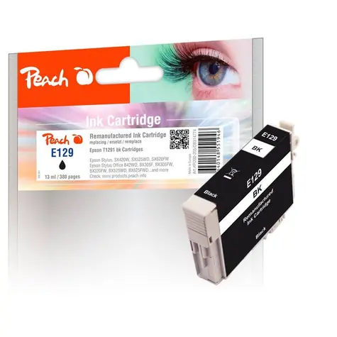 Peach Remanufactured T1291 alternativní cartridge / Epson Stylus SX420W / 13 ml /  Repasovaná / černá