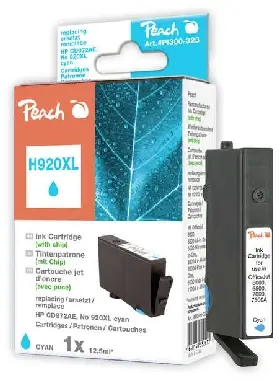 Peach 920XL alternativní cartridge s čipem / HP OFFICEJET 6000 / 12 ml / Modrá