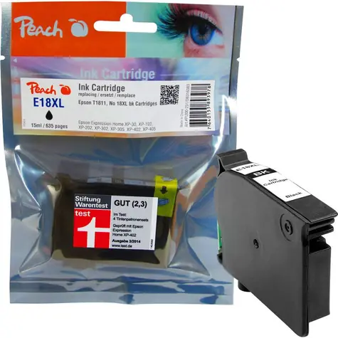 PEACH kompatibilní cartridge Epson T1811, Black, 15 ml
