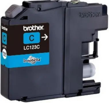 Brother LC-123 originální cartridge modrá / MFC-J4410DW / 600 stran / Modrá
