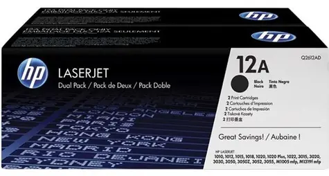 HP Q2612AD originální toner / LJ 1015, 1018 / 2x2.000 stran / Černý
