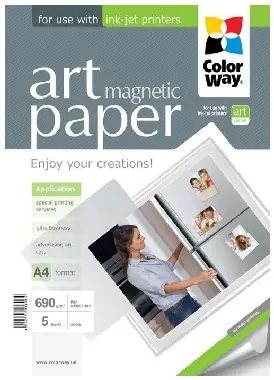 COLORWAY ART Magnetický fotopapír (lesklý) / Magnetická vrstva / Lesklý / A4 / 690g/m2 / 5 listů