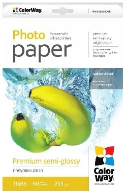 COLORWAY Fotopapír / Pololesklý premium / 10x15 / 255g/m2 / 50 listů
