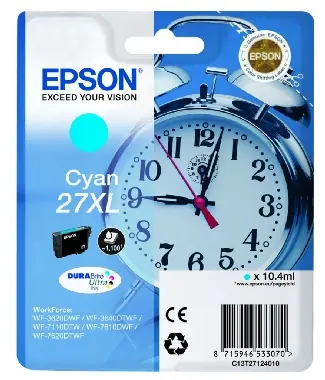EPSON DURABrite Ultra Ink 27XL azurová / originální cartridge / 10,4 ml