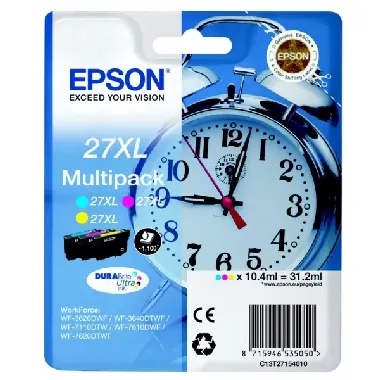 EPSON DURABrite Ultra Ink 27XL Multipack / originální cartridge / 3 barvy / 31,2 ml / žlutá, azurová, purpurová