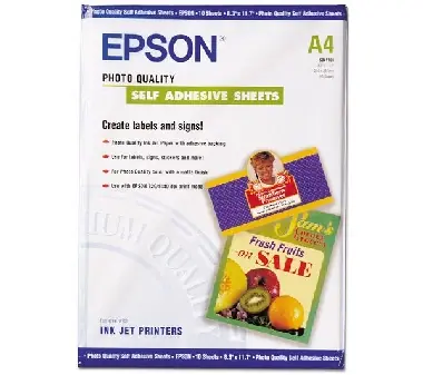EPSON Photo Quality Inkjet Paper / A4 / Samolepicí / 10 listů
