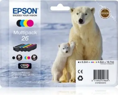 Epson T2616 originální cartridge / XP-700 / 3x 4.5 ml + 6.2ml / Barevná (CMYK)