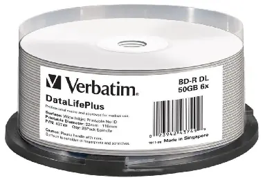 Verbatim Blu-Ray BD-R Printable 25ks / 50GB / 6x / DualLayer / Printable