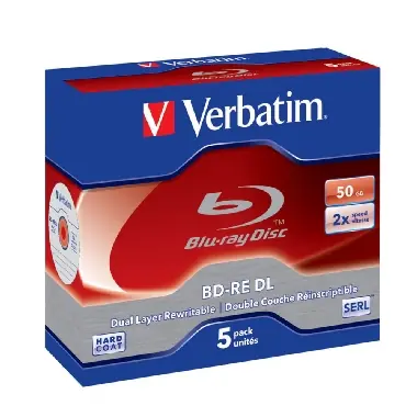 Verbatim Blue-Ray BD-RE / 50 GB / 2x / DualLayer / 5ks jewel case