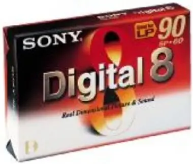 Sony videokazeta Digital 8 / magnetická vrstva / 60 min SP / 90 min LP