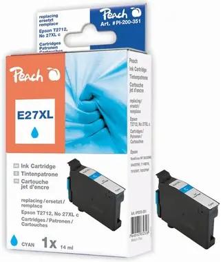 Peach T2712 alternativní cartridge / 27XL / 14ml / pro Epson WF-3620 / azurová