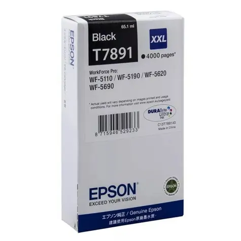 Epson T7891 cartidge / XXL / pro WorkForce Pro / 65.1 ml / černá