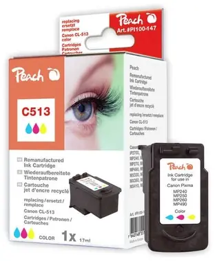 Peach Canon C513 3-barevná XL balení / kompatibilní s CL-513 / 17ml