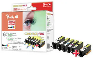 Peach Canon C550XL + C551XL CombiPack s čipem / PGI-550 / CLI-551