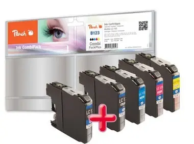 Peach Remanufactured LC-123 MultiPack Plus alternativní cartridge / pro Brother DCP-J4110 / 2xbk+cmy