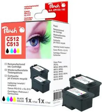 Peach remanufctured PG-512 / CL-513 MultiPack alternativní cartridge / Canon Pixma MP240 / multipack