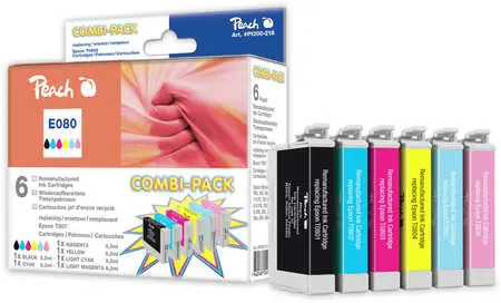 Peach Remanufactured T0807 MultiPack alternativní cartridge / MultiPAck