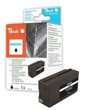 Peach Remanufactured 950XL alternativní cartridge / HP OFFICEJET 8100, 8600 / nový chip / černá