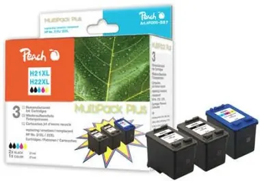 Peach Remanufactured No 21XL/22XL MultiPack Plus alternativní cartridge / Deskjet 3940, 5550 / OEM chip / MultiPack