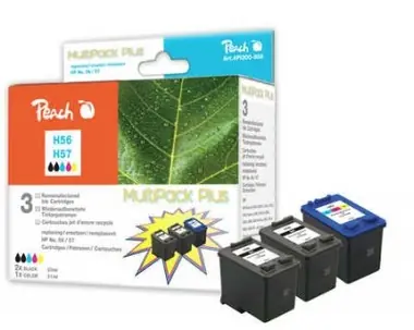 Peach Remanufacture No 56/57 MultiPack Plus alternativní cartridge / DeskJet 5550, OfficeJet 6110 / OEM chip / MultiPack