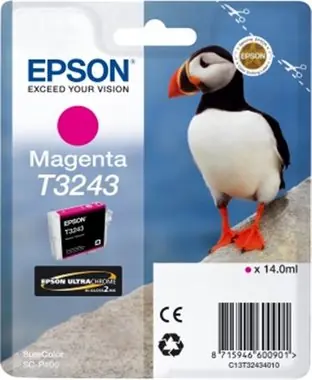 EPSON originální cartridge T3243 / SureColor SC-P400 / 14ml / purpurová
